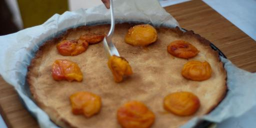 Roasted Apricot Tart Almond Crust @ProvenceCook