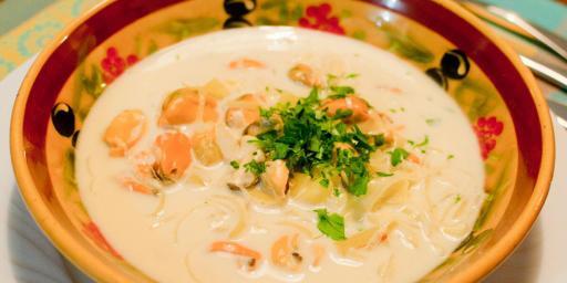 Mussels Cream Soup with Saffron and Leek @Cooknwithclass