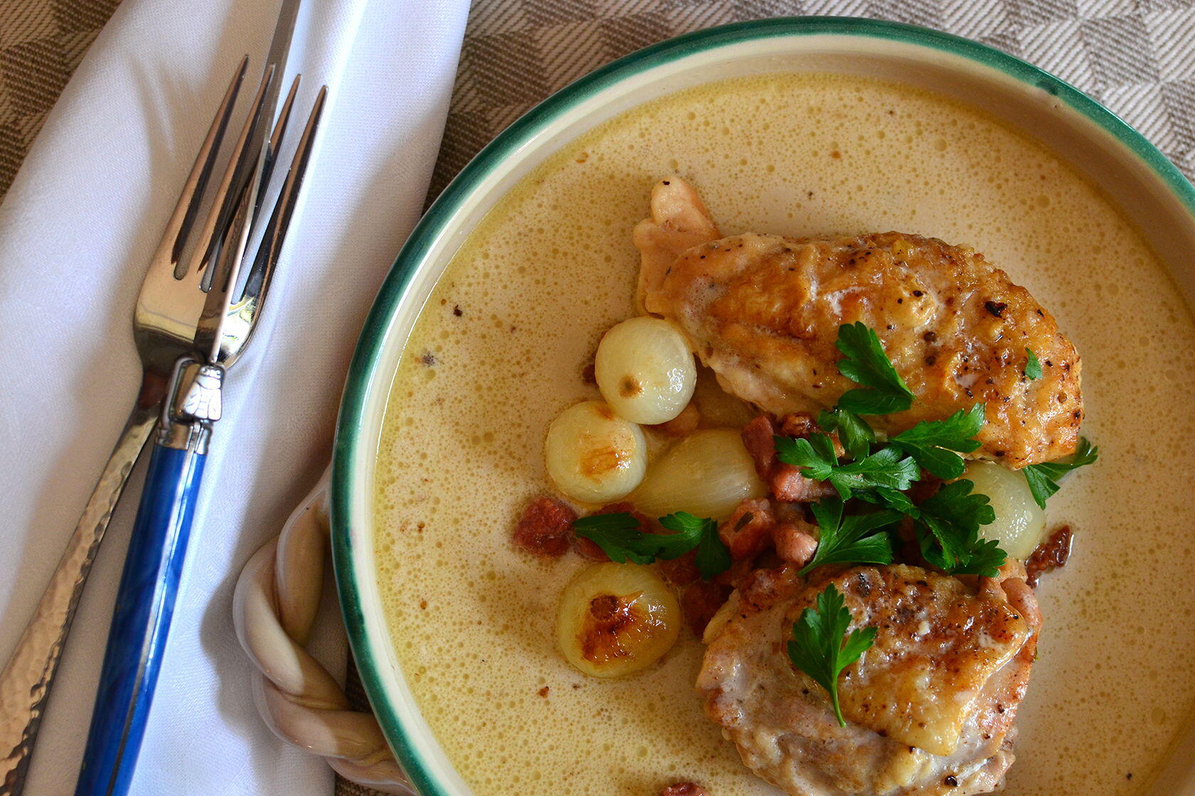 Roasted Chicken poulet bonne femme #TastesofProvence @CocoaandLavender