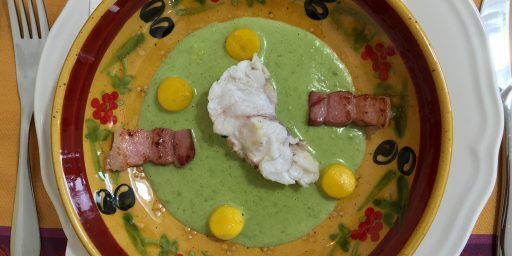 Monkfish cream of peas @Cooknwithclass @PerfProvence