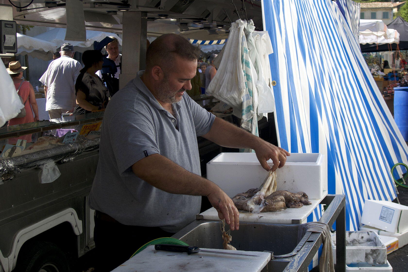 Apt Market fishmonger Markets Tastes of Provence