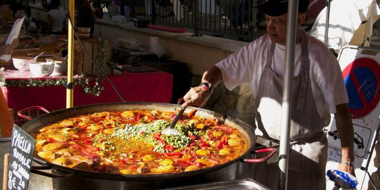 Market Day Cotignac Paella Provence