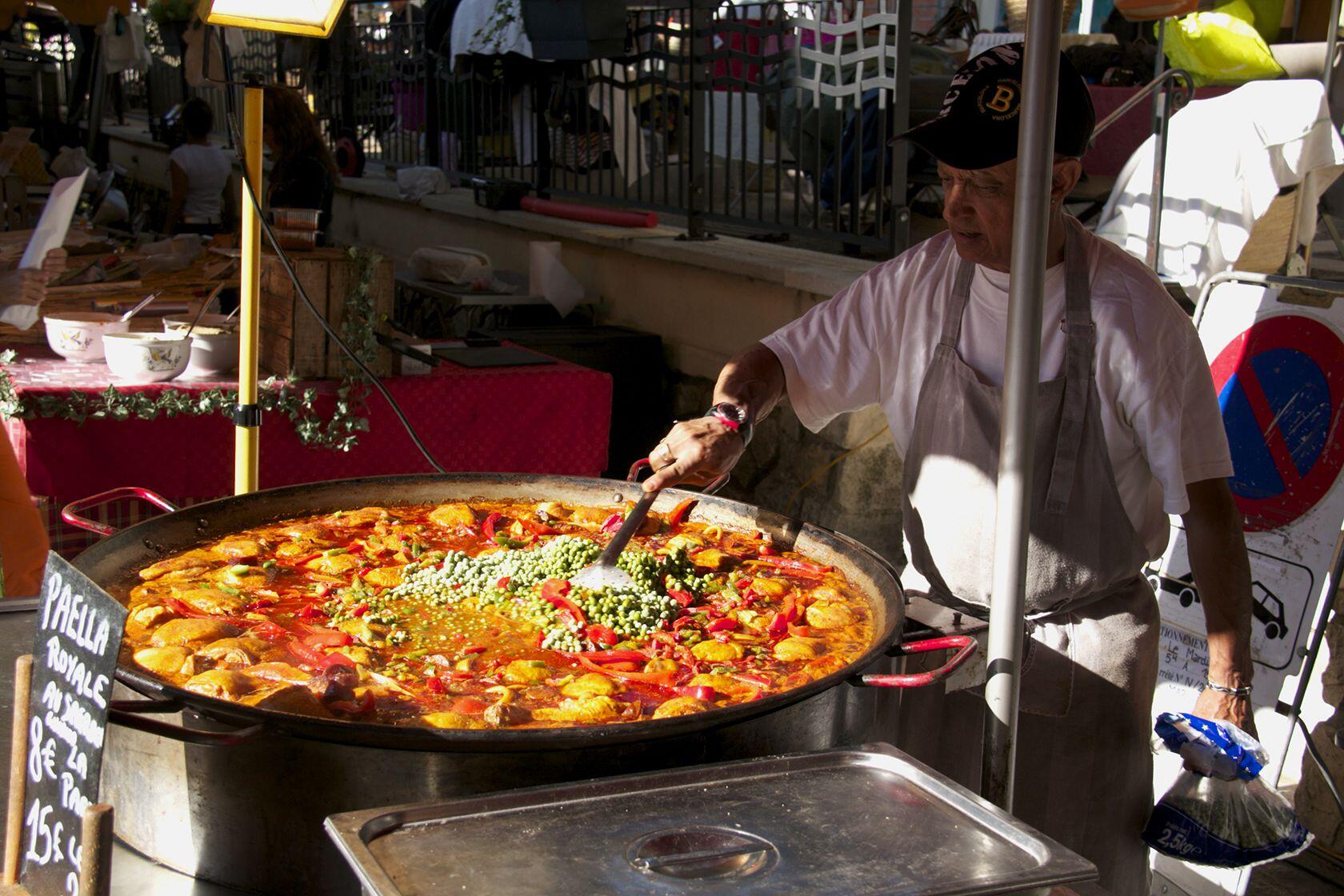 Market Day Cotignac Paella Provence