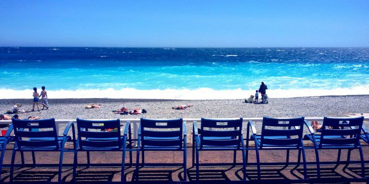Blue Chairs in Nice #Nice06 #FrenchRiviera @ToursofNice