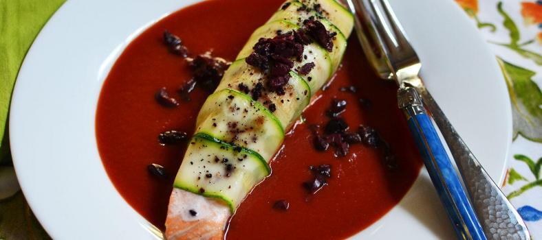 Salmon Herbed Provencal Chèvre zucchini @CocoaandLavender