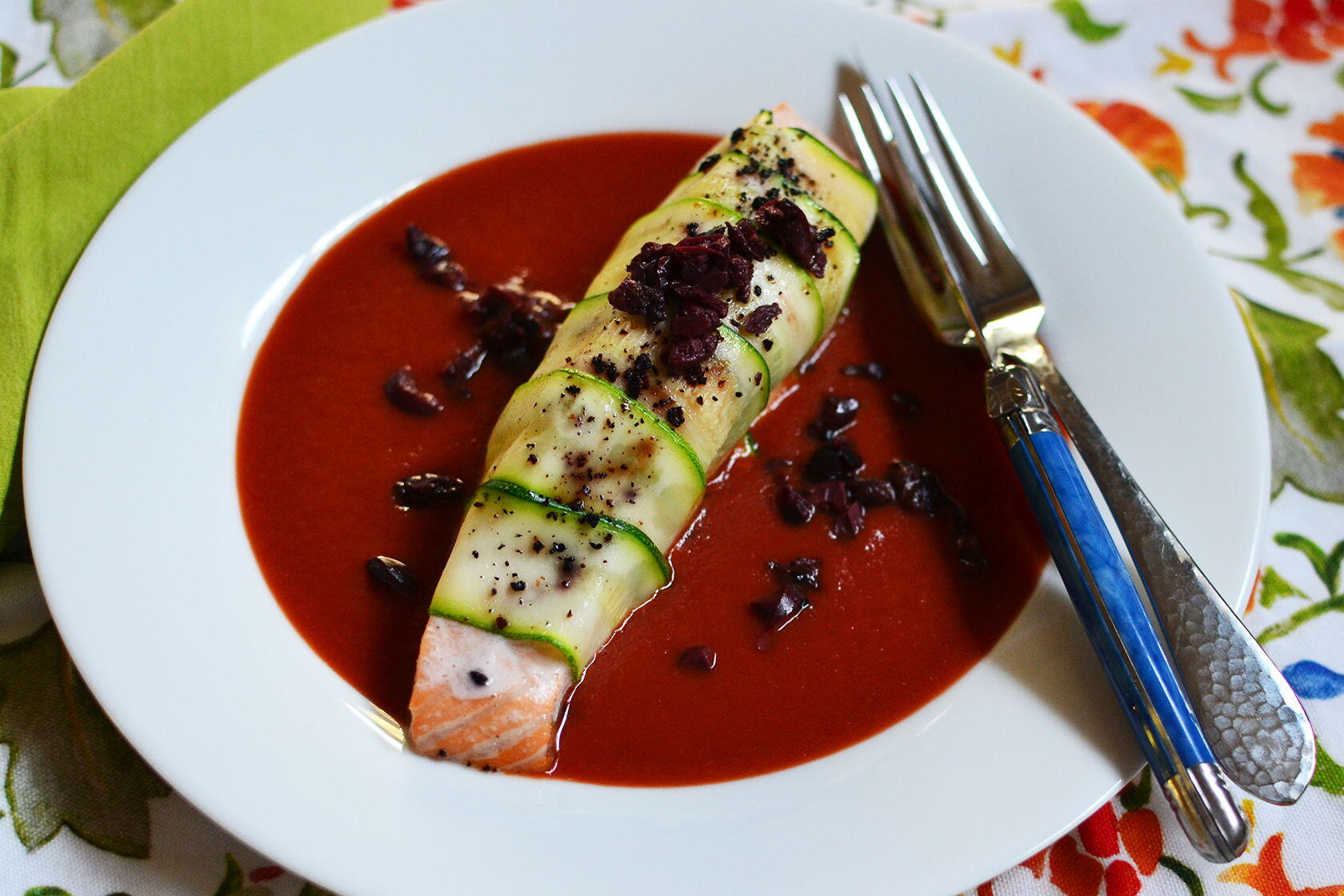 Salmon Herbed Provencal Chèvre zucchini @CocoaandLavender