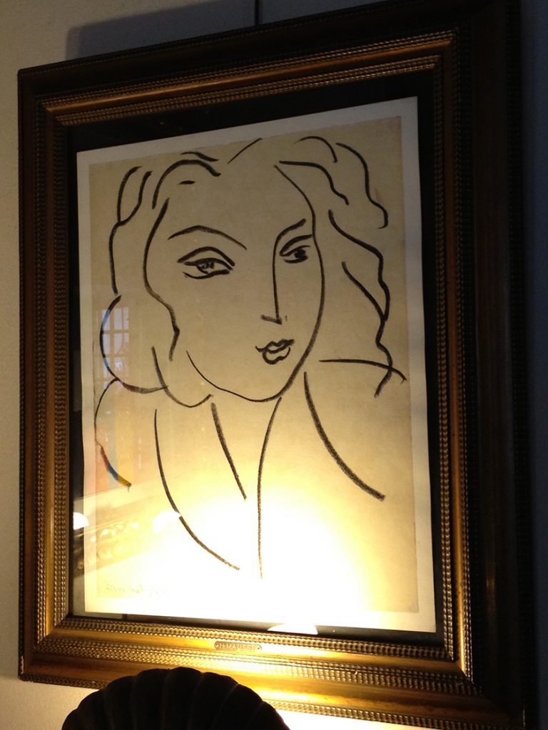 Portrait of a Woman by Henri Matisse in the indoor dinning room La Colombe d'Or @CelinaLafuenteDeLavotha