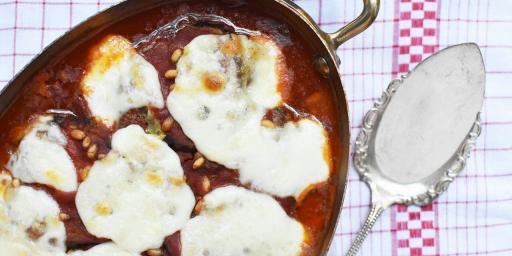 Baked Eggplant Lamb Tomatoes Casserole