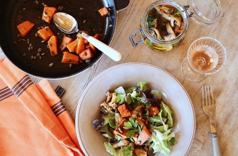 Mushroom Roast Pumpkin Salad @MirabeauWine