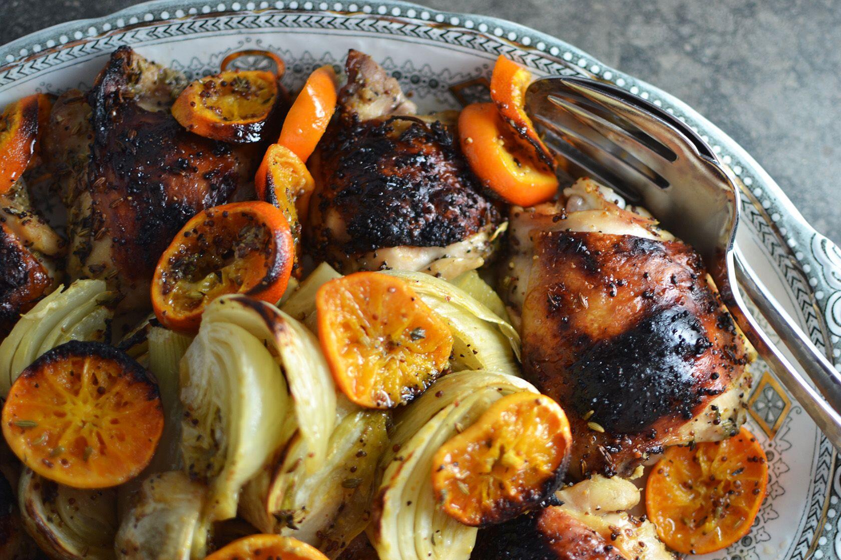 Roasted Chicken Ottolenghi Style with Fennel and Clementines - Perfectly  Provence