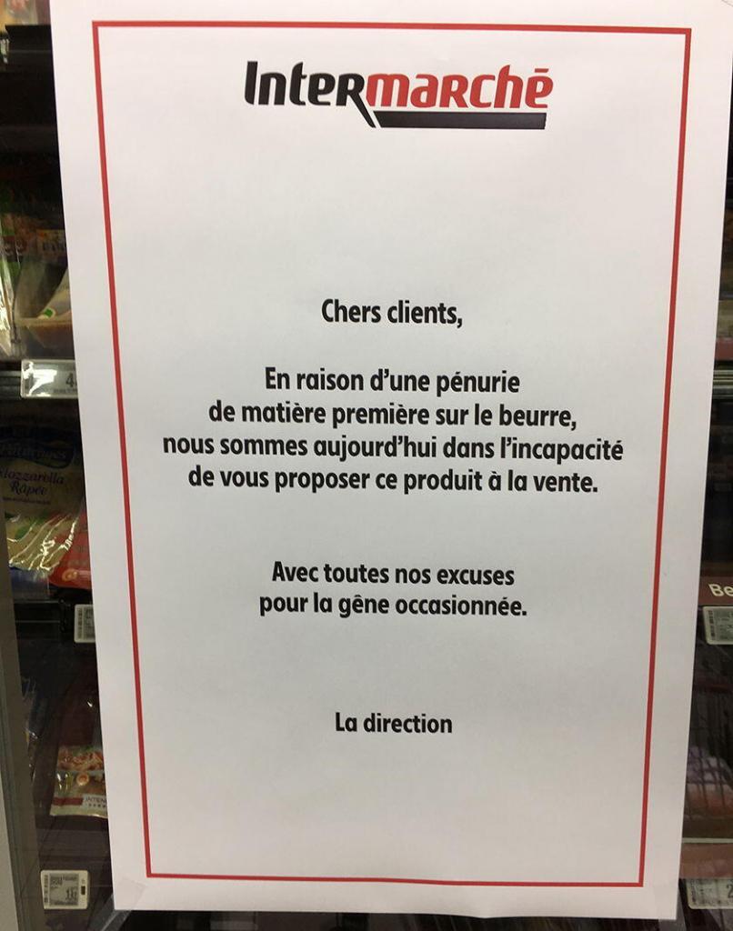 Butter Shortage in France 2017