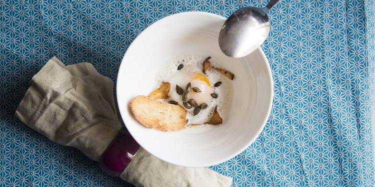 L'Oeuf Parfait Mushrooms Parmesan