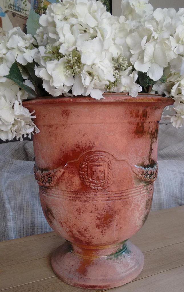 Partially-glazed Anduze pot Provencal Decor Gayle Padgett