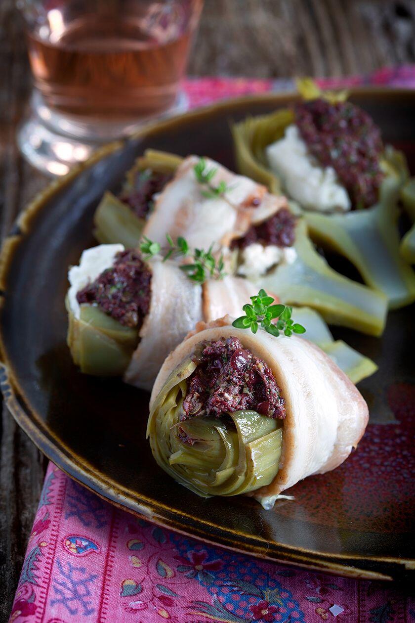 Provencal Artichokes Goat Cheese Tapenade Recipe