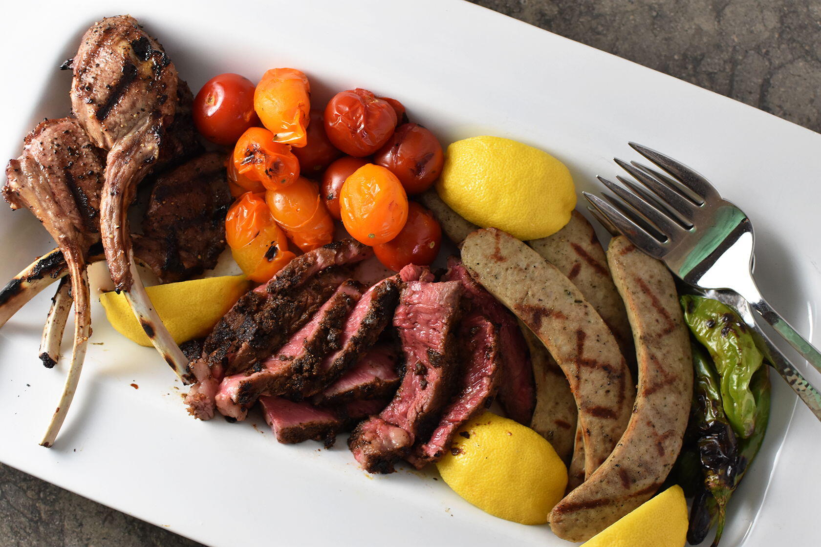 Porcini-Rubbed Steak mixed grill