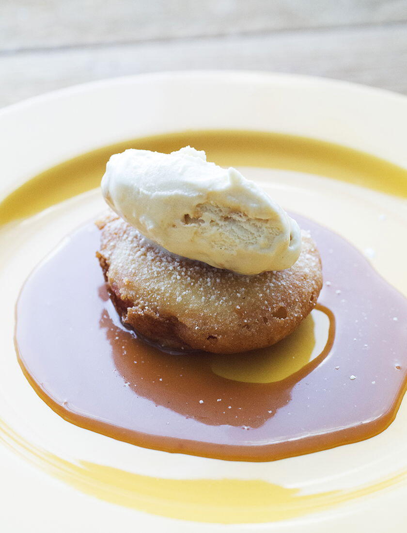 Homemade Apple Beignet Caramel Ice Cream