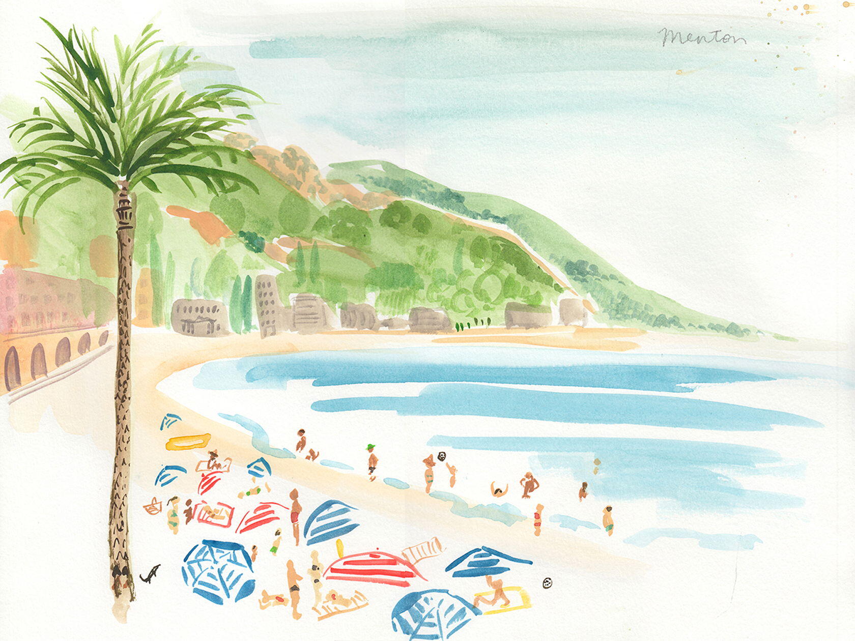 Virginia Johnson's Travels French Riviera menton beach scene