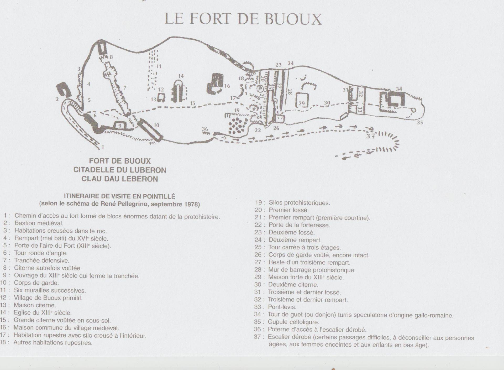 Ruins Fort Buoux Luberon Site Map