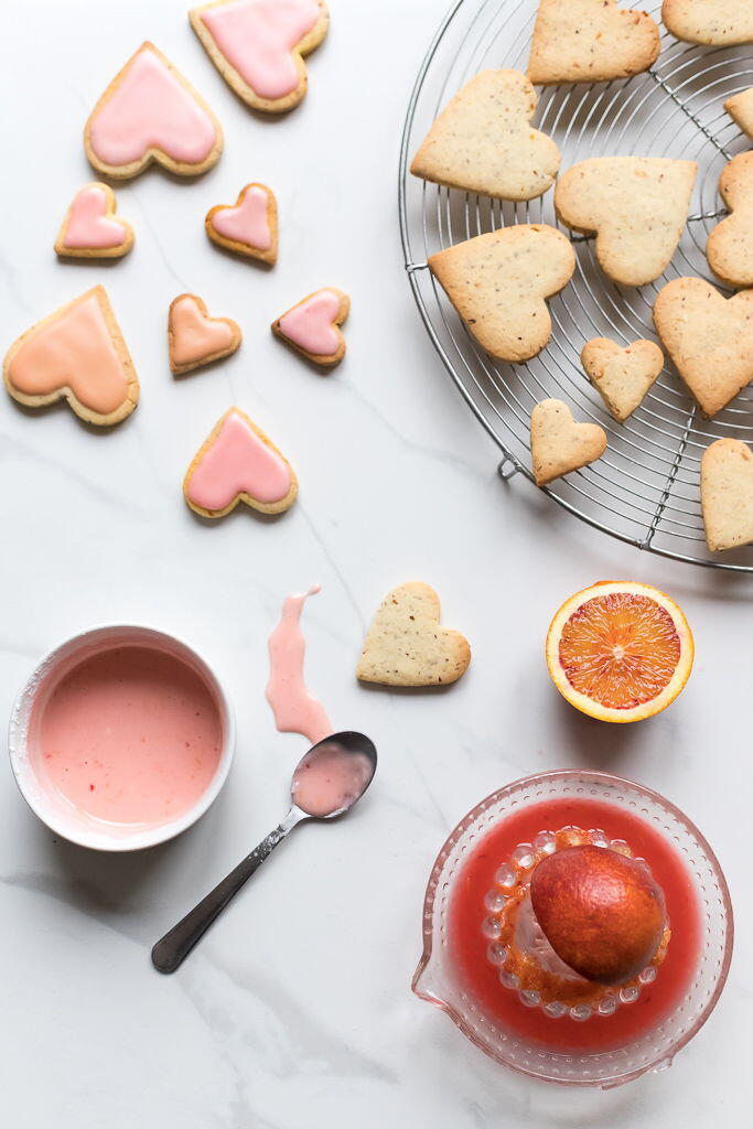 Citrus Almond Valentine's Cookies