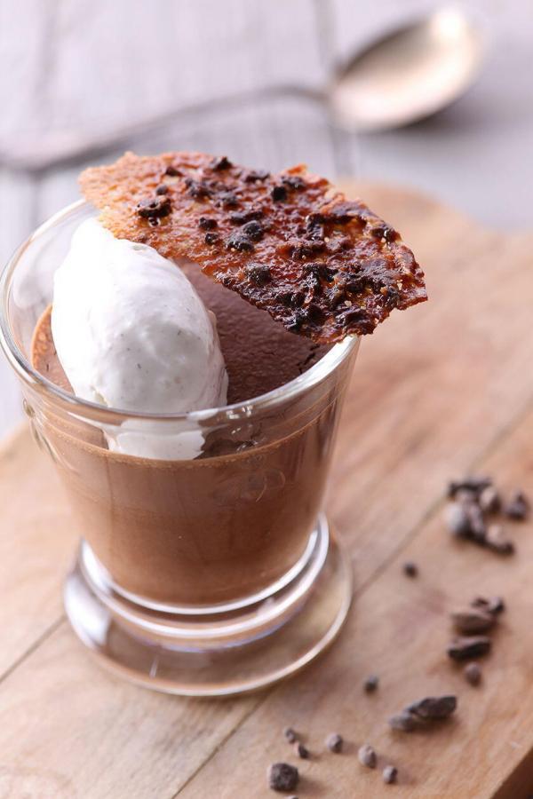 French Chocolate Mousse with Cocoa Nib Brittle Perfectly Provence