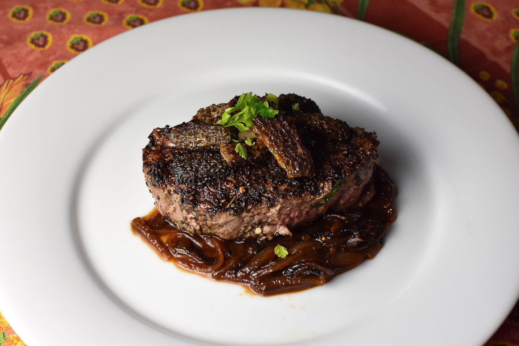 Steak au Poivre et echalotes