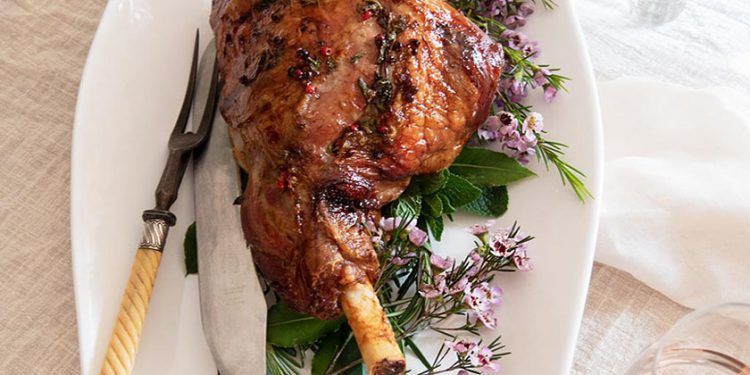 Roasted Leg Of Lamb With Rosé Glaze - Perfectly Provence