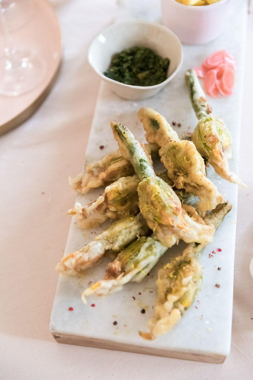 Easter Lunch Menu Stuffed Courgette Flowers