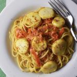 Saffron Spaghetti Buttery Scallops