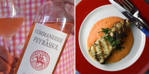 Sea Bass Rosé Wine Commanderie de Peyrassol