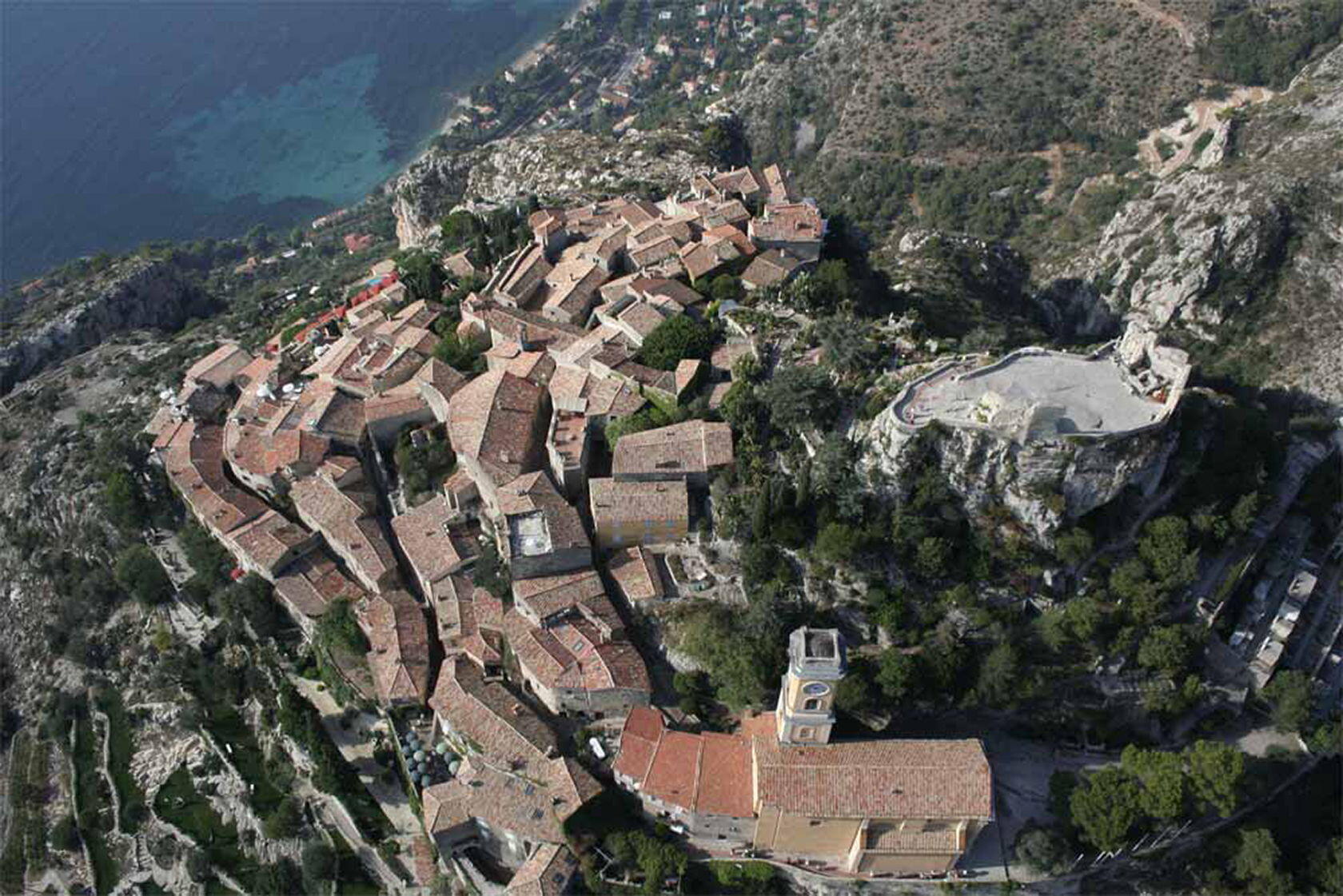 Eze Village French Riviera Aerial View