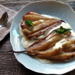 Winter Dinner Party Menu Roasted Pears with Crème Anglaise