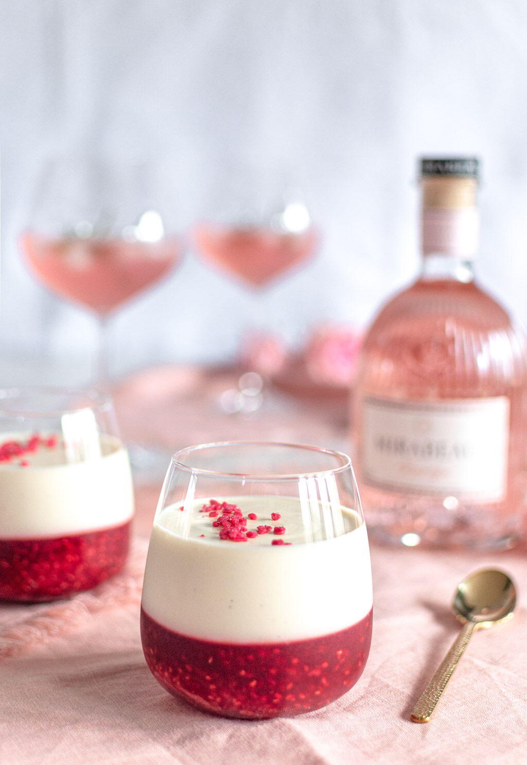 Raspberry Gin Panna Cotta