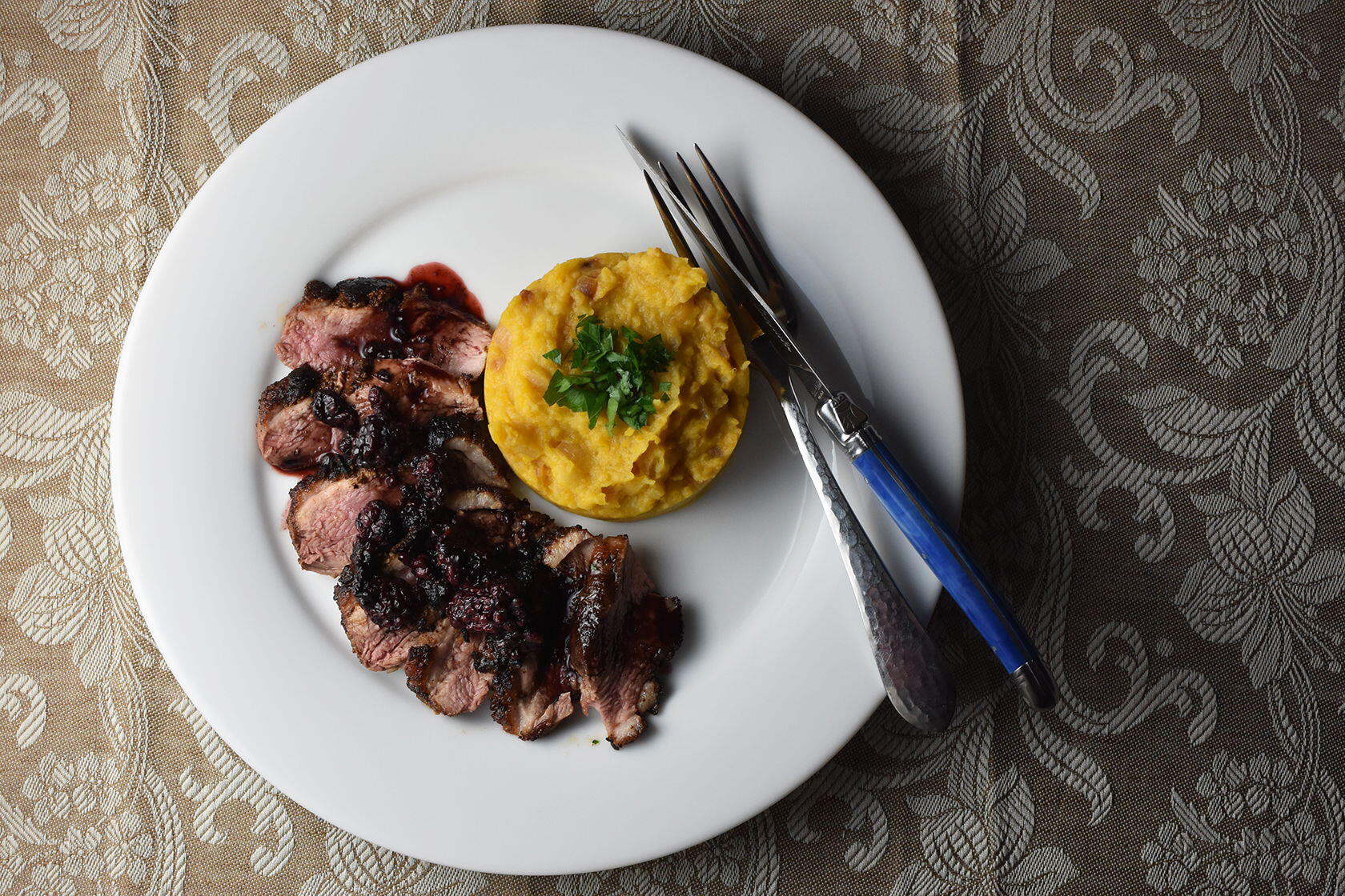 Spiced Duck Breasts Blackberry-Balsamic Sauce