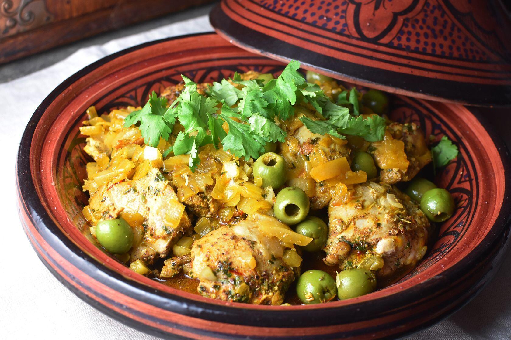 Moroccan Chicken and Olive Tajine with Preserved Lemons