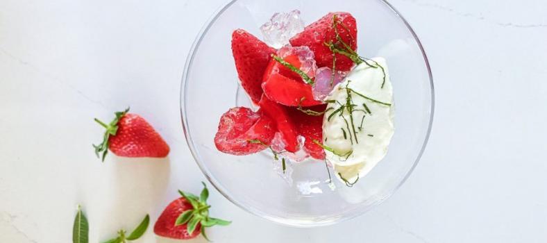 Strawberries and Cream with Rosé Gin Jelly