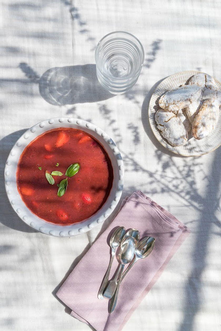 Easy Summer Dessert Strawberry Basil Soup Recipe