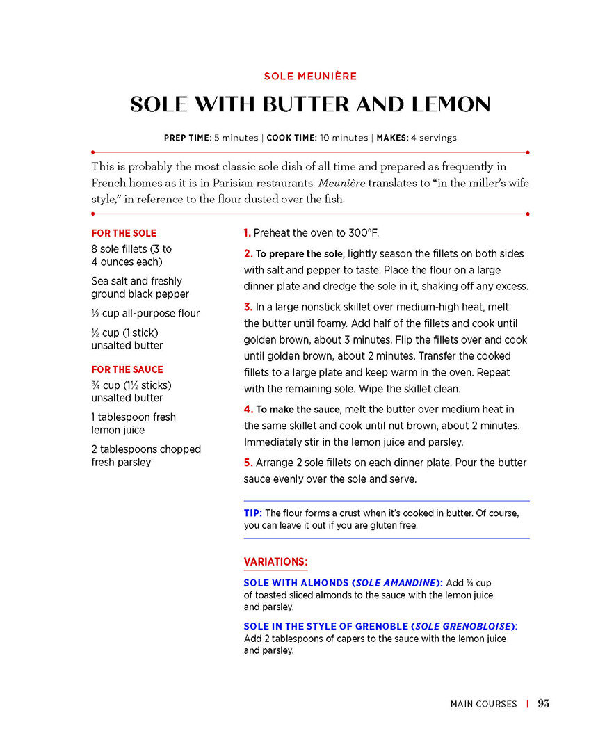 Sole with Butter and Lemon recipe How to Write a French Cookbook