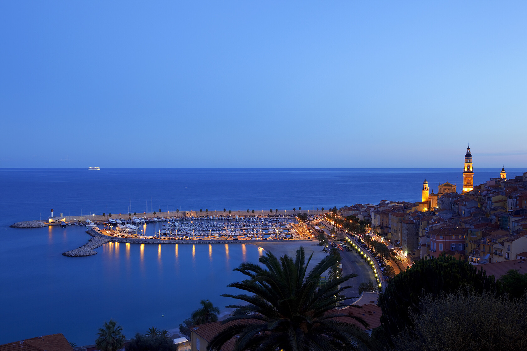 Panoramic Images Canvas Art Prints - Beach Landscape, Nice, French Riviera, Provence-Alpes-Cote d'Azur, France ( places > Europe > France > Provence