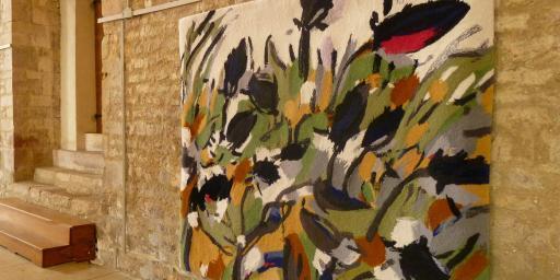 Miriam Hartmann Artistic Provence tapis - fleurs indigo, petit rose II