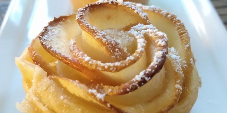 apple rose tart with puff pastry