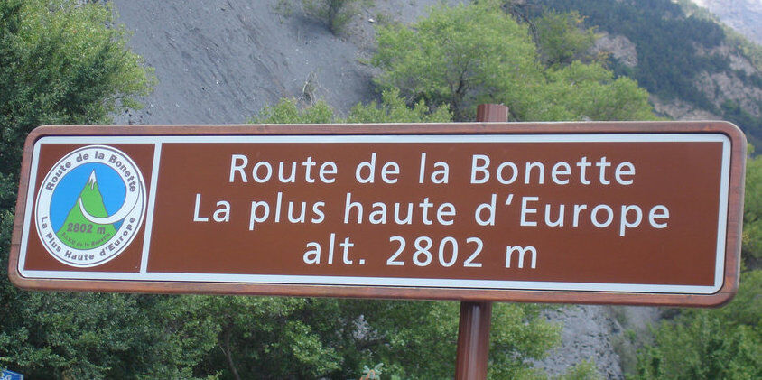Col de la Bonette road sign skiinfo.fr