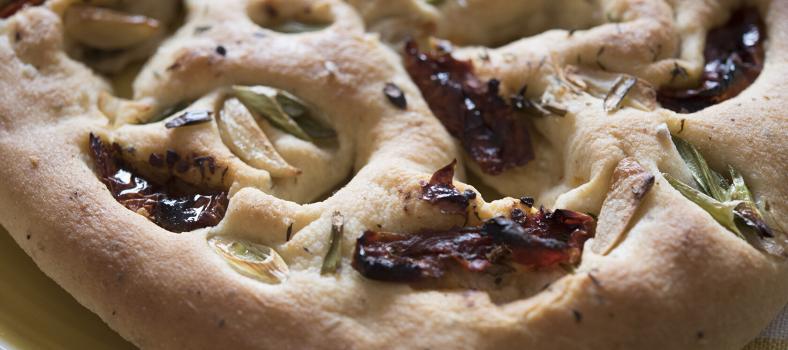 Fougasse with Olives and Cherry Tomatoes