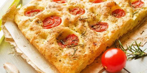Focaccia is an oven-baked flatbread seasoned
