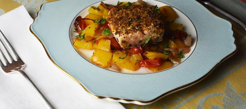 Provençal Herbed Salmon with Roasted Vegetables