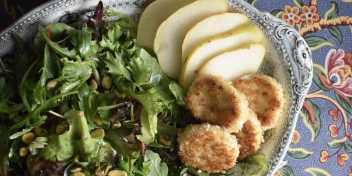 Warm Goat Cheese Salad with Pears