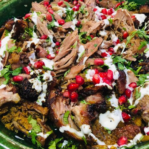 Lebanese Mezze slowcooked lamb shoulder with tahini yoghurt