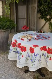 Cotton Tablecloth Poppy Design