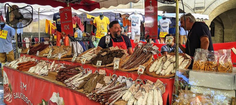 Uzes market day close to Avignon