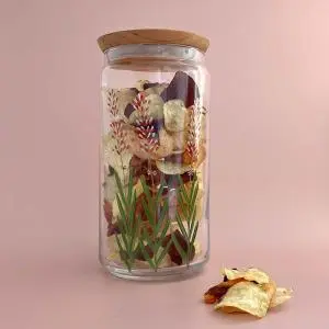 Glass Storage Jars with Lavender Design
