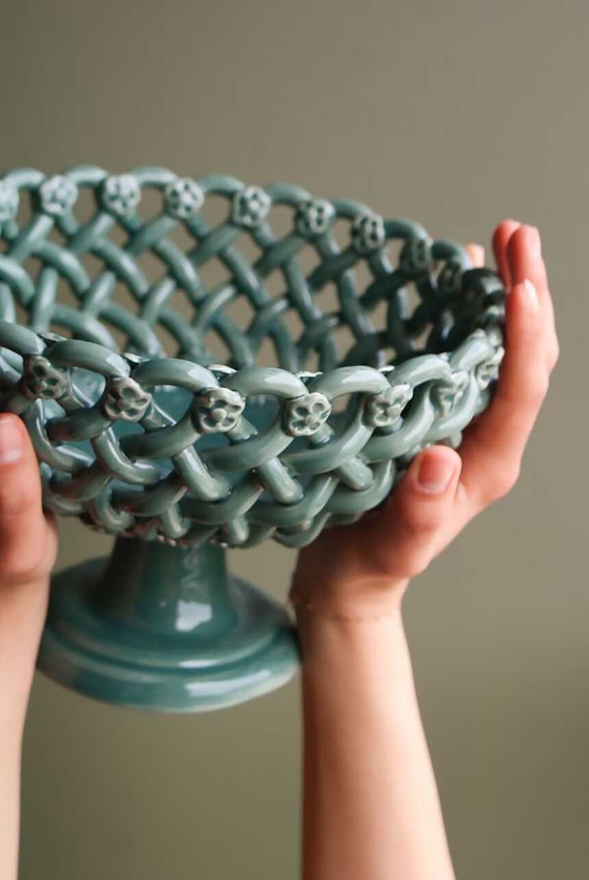 Maison Pichon Ceramic Basket with Stand